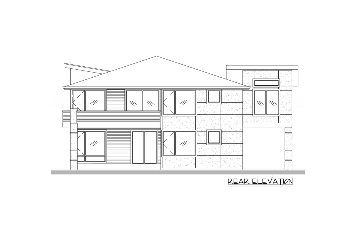 Plan 666165RAF: 2-Story Contemporary Home Plan with Deck off Master Suite - Image #7 - Contemporary, Modern, Northwest