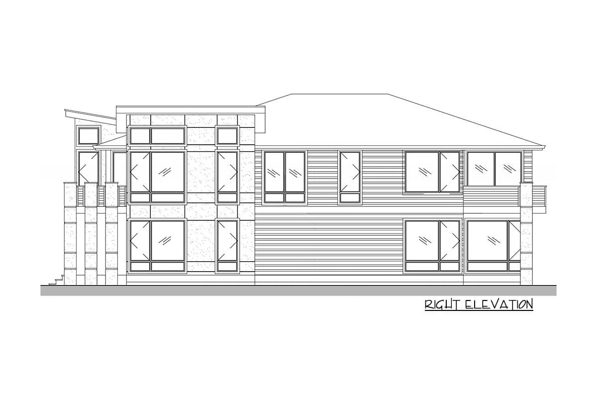 Plan 666165RAF: 2-Story Contemporary Home Plan with Deck off Master Suite - Image #8 - Contemporary, Modern, Northwest