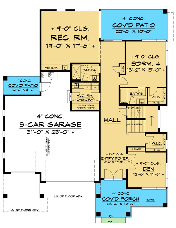 Plan 666165RAF: 2-Story Contemporary Home Plan with Deck off Master Suite - Floor Plan - Main Level - Contemporary, Modern, Northwest