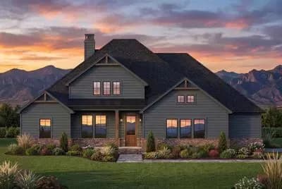 Split-bed Craftsman Ranch Plan with Game Room