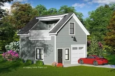 Traditional Detached Garage with Balcony