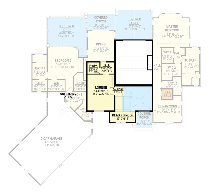 Plan 871020JEN: 3-Bed New American Home Plan with Basement Built for Entertaining - Floor Plan - 2nd Floor - Craftsman, New American