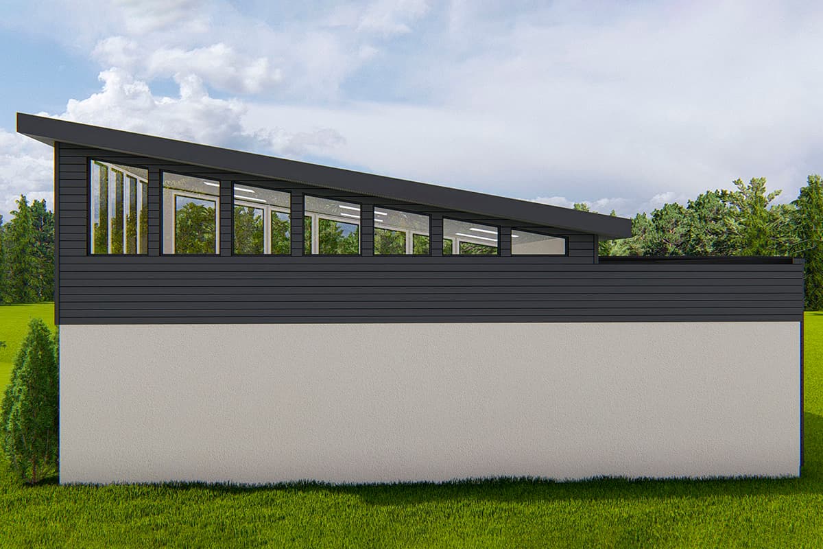 Plan 61291UT: 3-car Mid-century Modern Garage with Clerestory Windows - Image #4