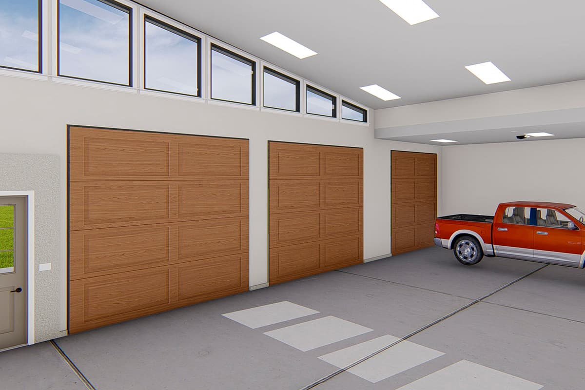 Plan 61291UT: 3-car Mid-century Modern Garage with Clerestory Windows - Image #6