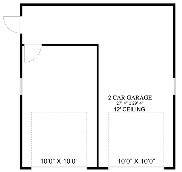 Plan 61293UT: 2-car Detached Garage with Storage in Back - Floor Plan - Main Level - Traditional