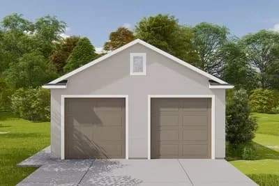 2-car Detached Garage with Storage in Back
