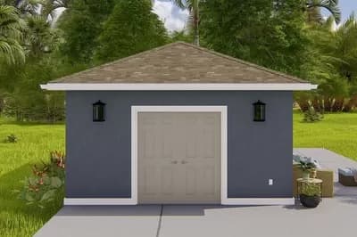 Simple Poolhouse with 2 Changing Rooms