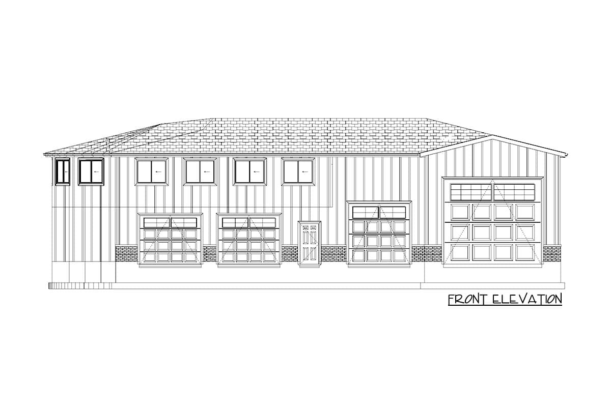 Plan 61295UT: Car Enthusiast's Garage Plan with RV and Car Parking - Image #7 - Carriage, Country, New American, Traditional