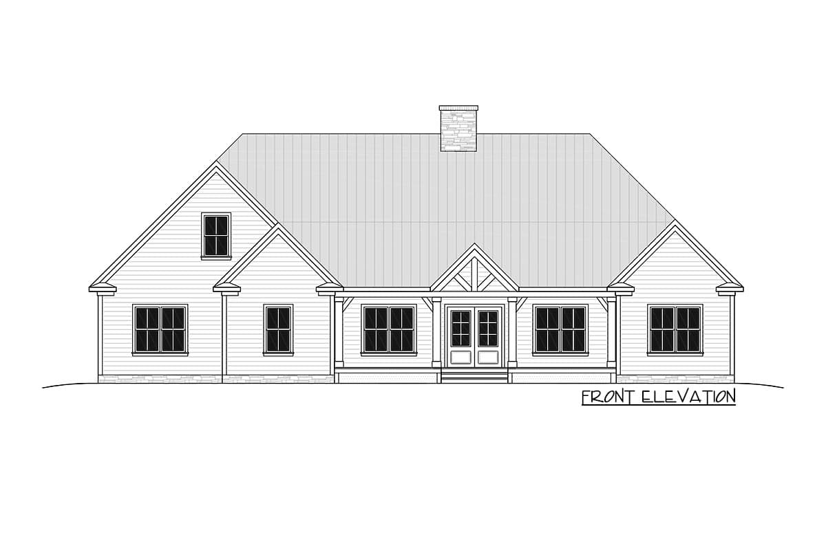 Plan 810005RBT: Split-bed New Traditional Home Plan with Double-sided Fireplace and Screened Porch - Image #5 - Country, Modern Farmhouse, New American, Ranch, Traditional