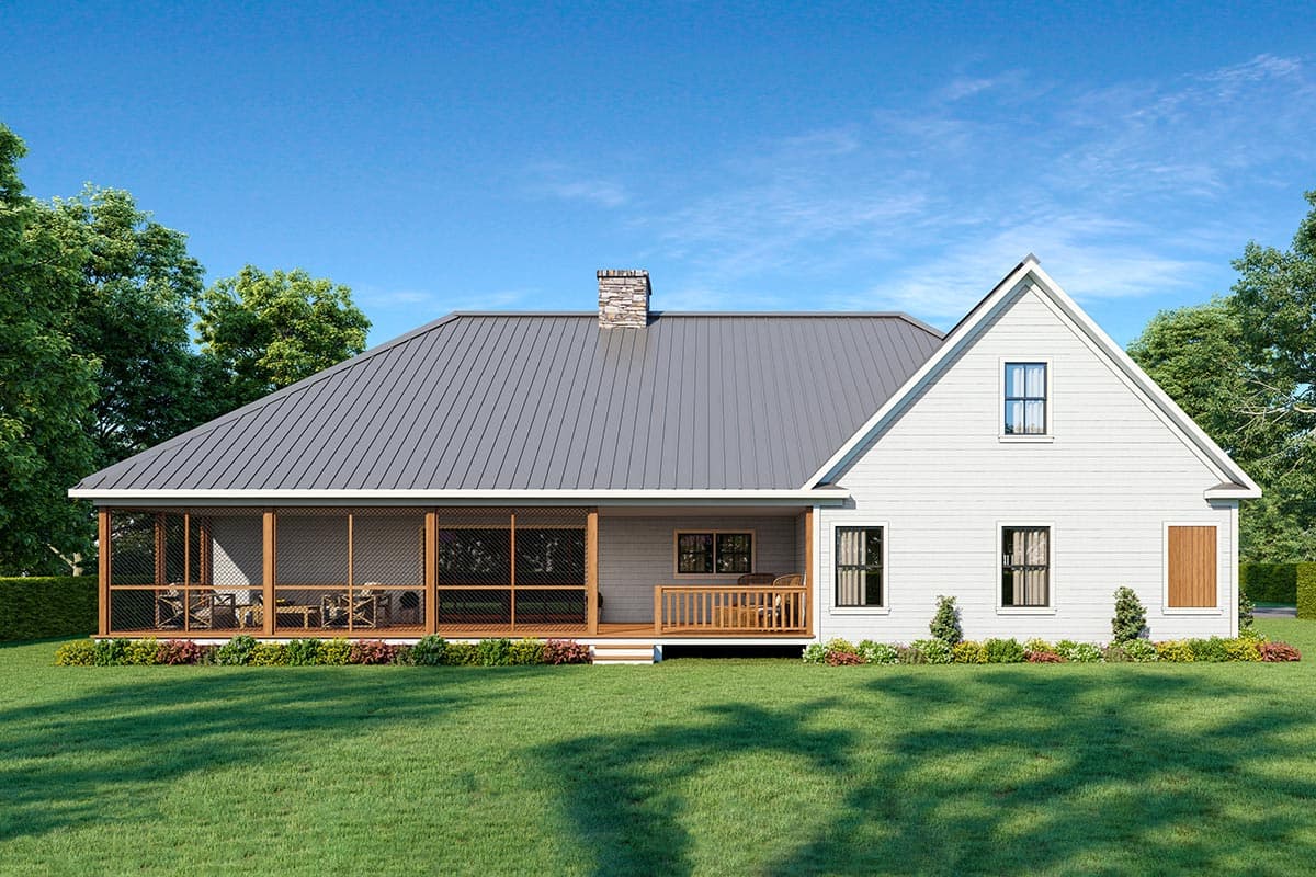 Plan 810005RBT: Split-bed New Traditional Home Plan with Double-sided Fireplace and Screened Porch - Image #4 - Country, Modern Farmhouse, New American, Ranch, Traditional