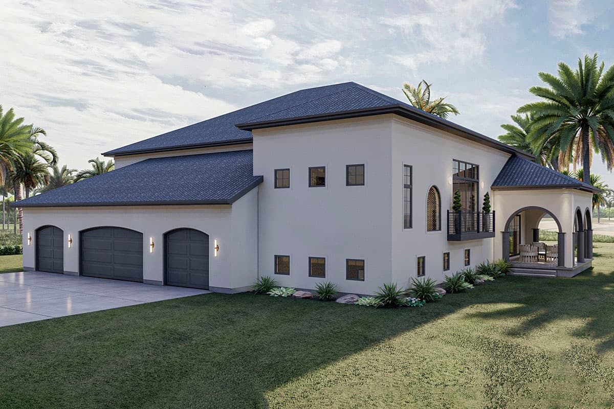 Plan 623104DJ: Modern Mediterranean-style House Plan with Pickleball-Friendly Sports Court - Image #8 - Coastal, Contemporary, European, Mediterranean, Transitional, Tuscan