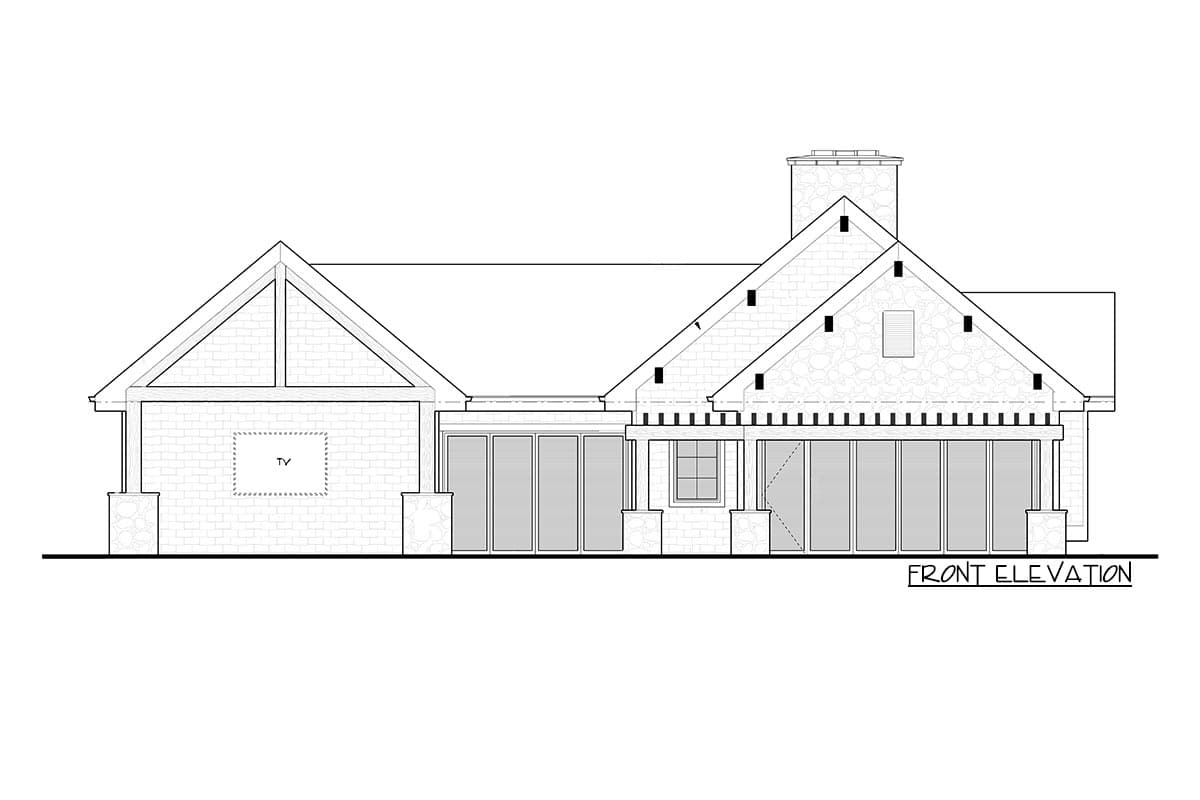 Plan 95161RW: Deluxe Pool House Plan with Game Room and Sleeping Quarters - Image #15 - Country, Craftsman, Mountain, New American, Rustic