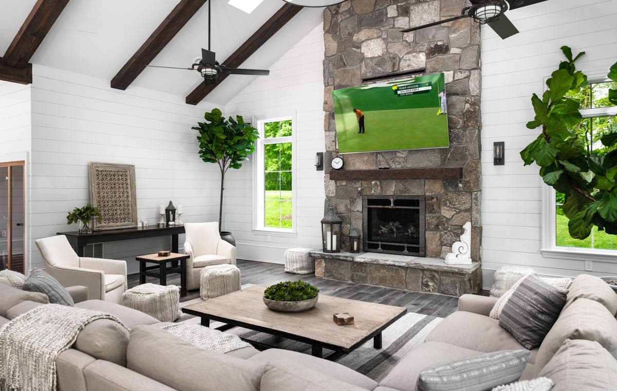 Plan 95161RW: Deluxe Pool House Plan with Game Room and Sleeping Quarters - Image #4 - Country, Craftsman, Mountain, New American, Rustic