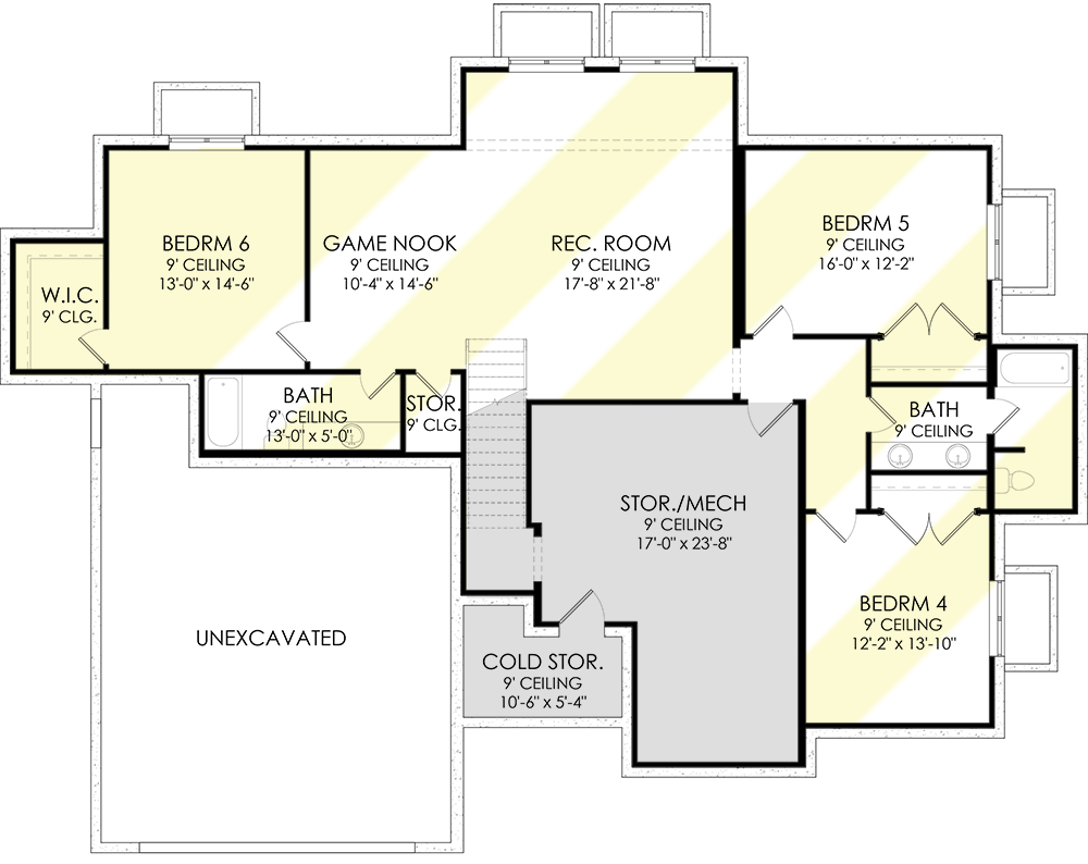 Plan 490028NAH: 3-Bed Mountain Modern House Plan with Open Concept Design - Floor Plan - Optional Basement Level - Mountain, New American, Ranch, Rustic
