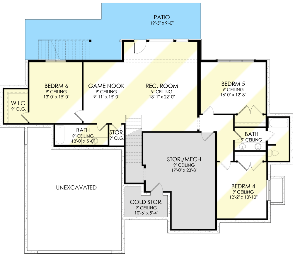 Plan 490028NAH: 3-Bed Mountain Modern House Plan with Open Concept Design - Floor Plan - Optional Walkout Level - Mountain, New American, Ranch, Rustic