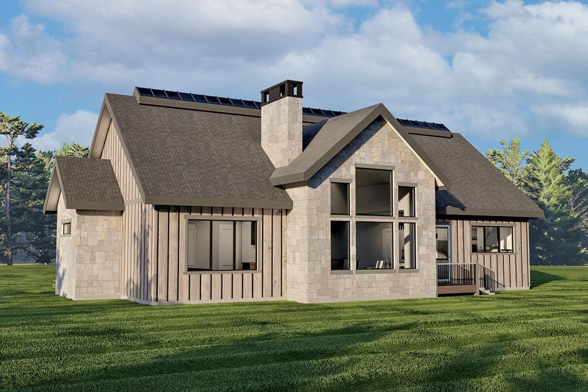 Plan 490028NAH: 3-Bed Mountain Modern House Plan with Open Concept Design - Image #5 - Mountain, New American, Ranch, Rustic