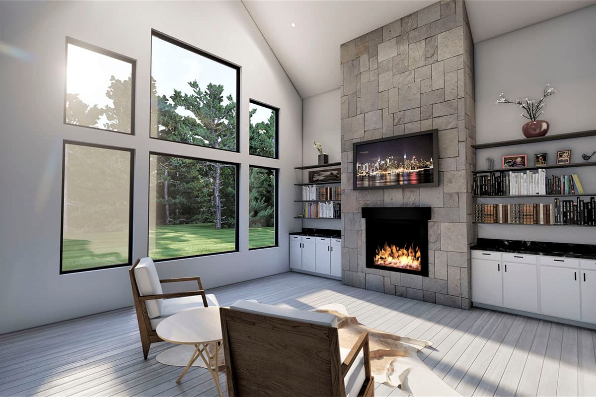 Plan 490028NAH: 3-Bed Mountain Modern House Plan with Open Concept Design - Image #7 - Mountain, New American, Ranch, Rustic