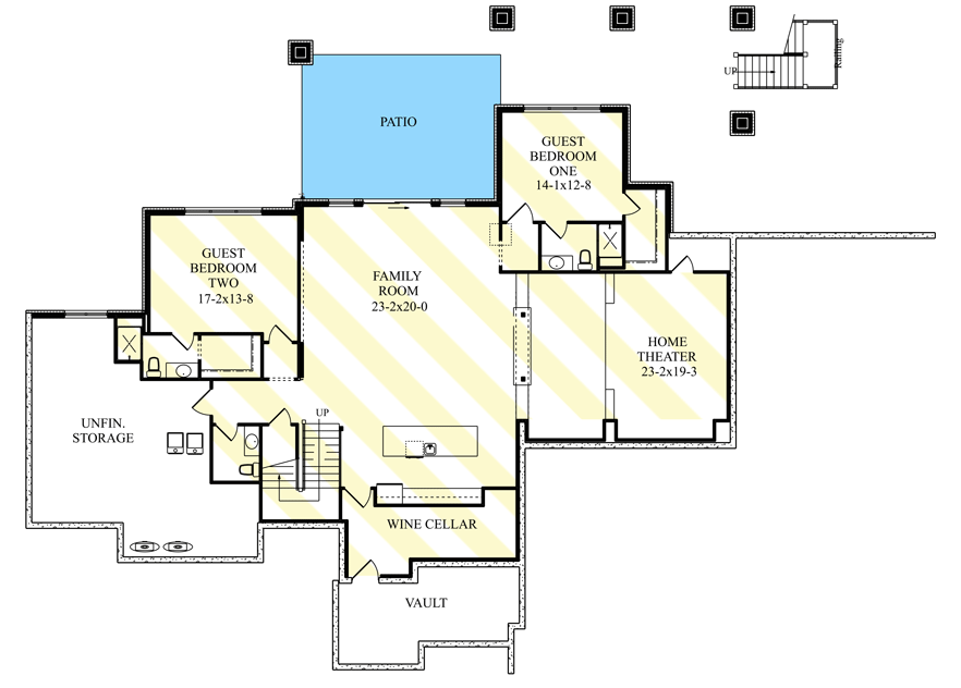 Plan 95164RW: New American Craftsman Plan with 2 Laundry Rooms - 5628 Sq Ft - Floor Plan - Optionally Finished Lower Level - Cottage, Craftsman, European, Mountain, New American, Northwest, Rustic, Traditional, Tudor