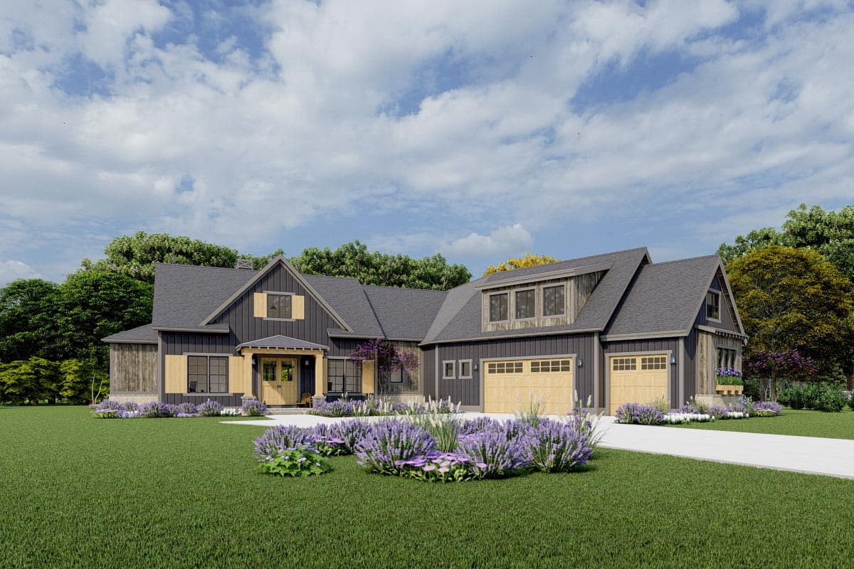 Plan 64527SC: 3 Bedroom Modern Craftsman with Large Bonus Above Angled Garage - Image #10 - Country, Craftsman, Mountain, New American, Rustic