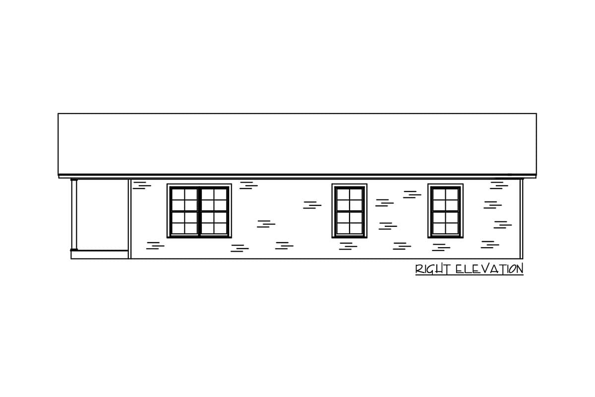 Plan 83884JW: Southern Cottage Plan with Expansive Front Porch - 1176 Sq Ft - Image #4 - Cottage, Country, Southern