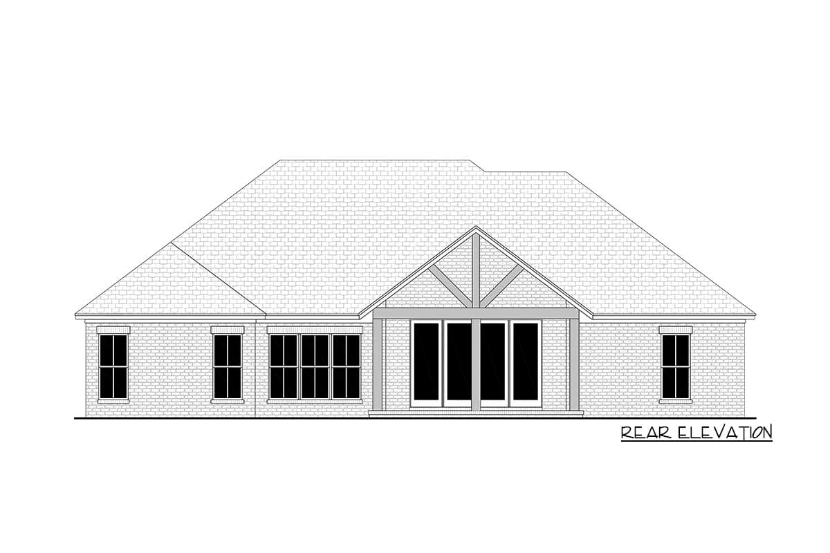 Plan 51912HZ: Single Story Country House Plan with 4-Beds under 2000 SqFt - Image #5 - Acadian, Country, Louisiana-Style, Ranch, Traditional