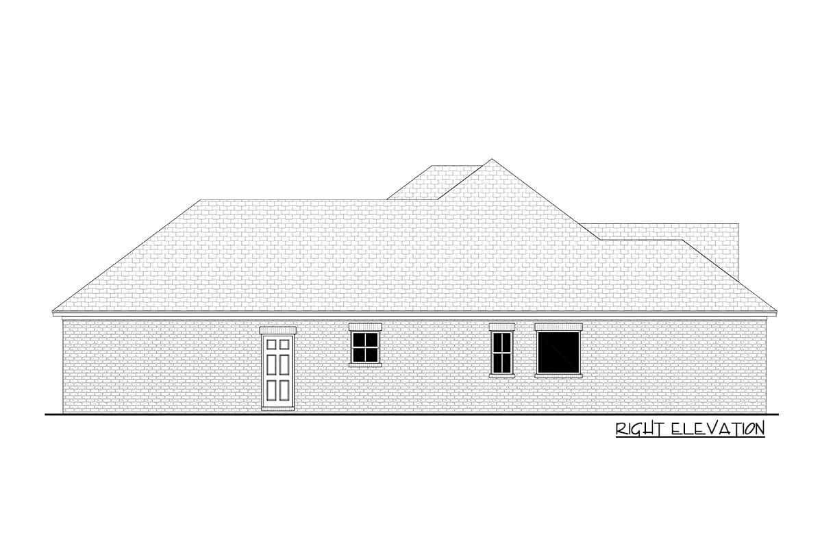 Plan 51912HZ: Single Story Country House Plan with 4-Beds under 2000 SqFt - Image #6 - Acadian, Country, Louisiana-Style, Ranch, Traditional