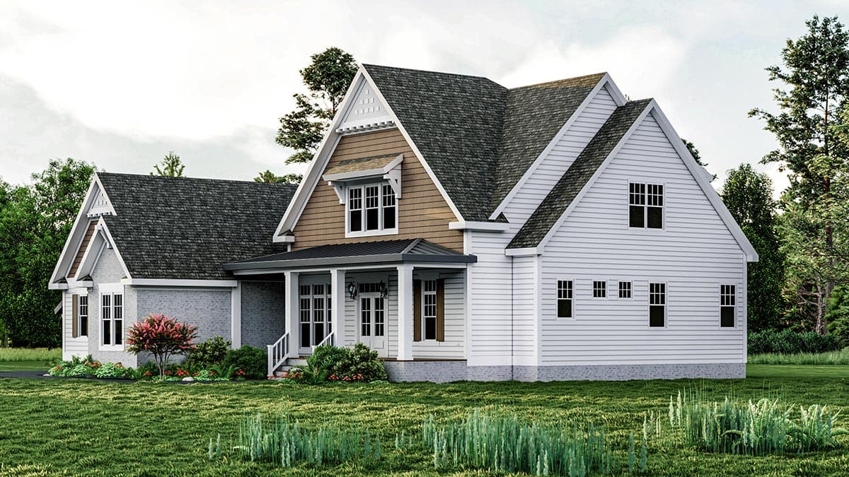 Plan 500082VV: 4-Bedroom New American Home Plan with Screened Porch - 3450 Sq Ft - Image #8 - Country, Craftsman, Modern Farmhouse, New American