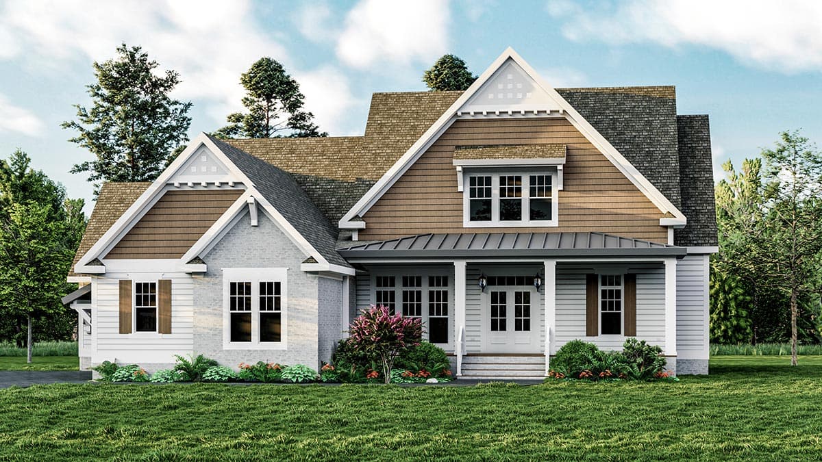 Plan 500082VV: 4-Bedroom New American Home Plan with Screened Porch - 3450 Sq Ft - Image #9 - Country, Craftsman, Modern Farmhouse, New American