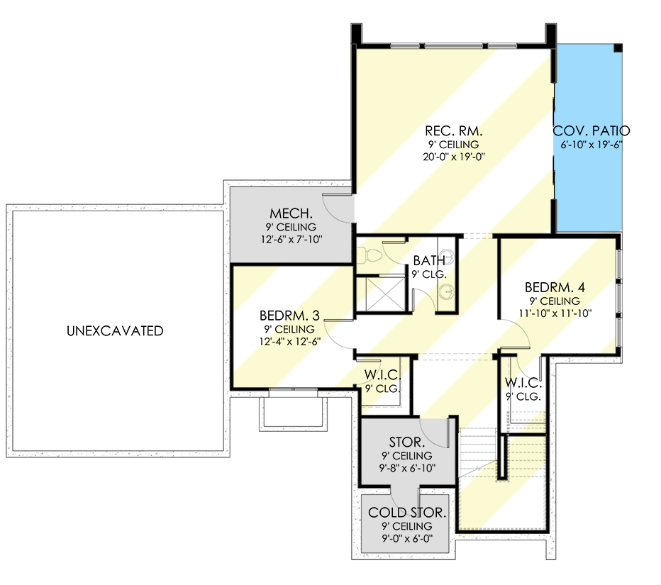 Plan 490030NAH: 2-story Scandinavian-style House Plan with 2-car Garage - Floor Plan - Optional Walkout Basement - Contemporary, European, New American, Scandinavian, Transitional, Vacation