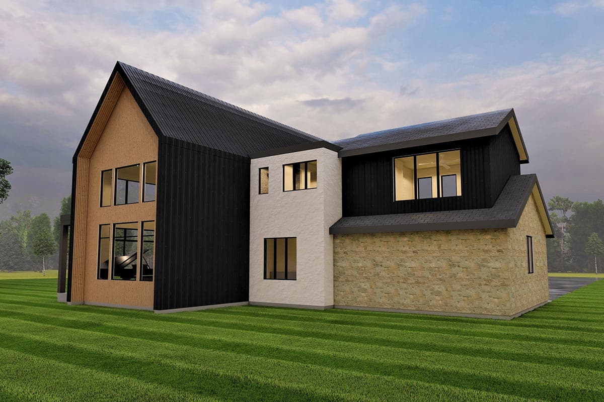 Plan 490030NAH: 2-story Scandinavian-style House Plan with 2-car Garage - Image #4 - Contemporary, European, New American, Scandinavian, Transitional, Vacation