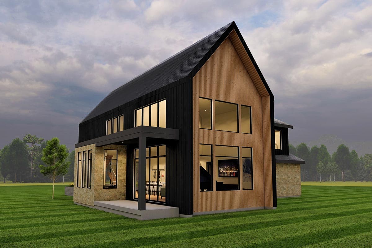 Plan 490030NAH: 2-story Scandinavian-style House Plan with 2-car Garage - Image #5 - Contemporary, European, New American, Scandinavian, Transitional, Vacation