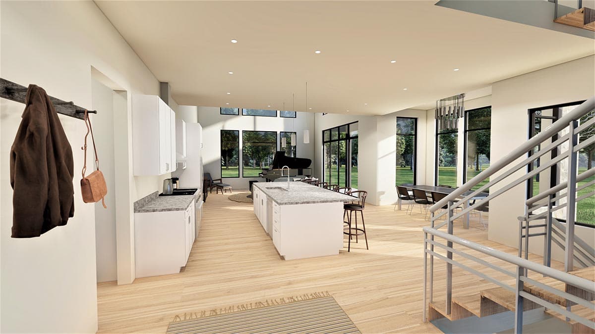 Plan 490030NAH: 2-story Scandinavian-style House Plan with 2-car Garage - Image #6 - Contemporary, European, New American, Scandinavian, Transitional, Vacation