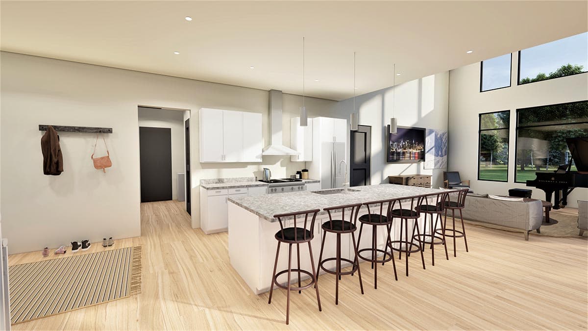 Plan 490030NAH: 2-story Scandinavian-style House Plan with 2-car Garage - Image #7 - Contemporary, European, New American, Scandinavian, Transitional, Vacation