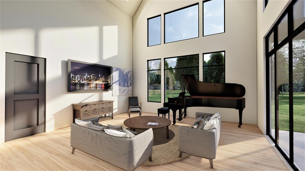 Plan 490030NAH: 2-story Scandinavian-style House Plan with 2-car Garage - Image #8 - Contemporary, European, New American, Scandinavian, Transitional, Vacation