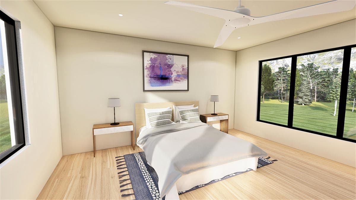 Plan 490030NAH: 2-story Scandinavian-style House Plan with 2-car Garage - Image #9 - Contemporary, European, New American, Scandinavian, Transitional, Vacation