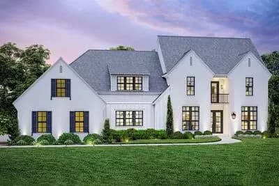 5-Bed Transitional Farmhouse Under 4000 Square Feet with 2-Sided Fireplace