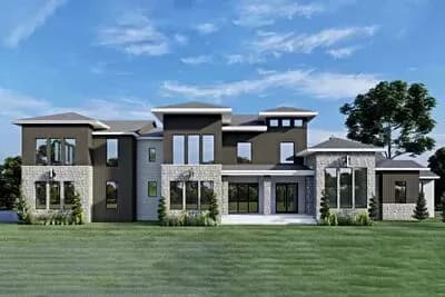 Contemporary Hill Country Home Plan with Study and Main-level Master Bedroom