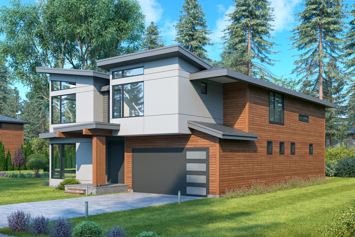 Plan 666167RAF: 2-Story Contemporary Northwest Home Plan with Second-level Living Space - Image #4 - Contemporary, Modern, Northwest, Prairie