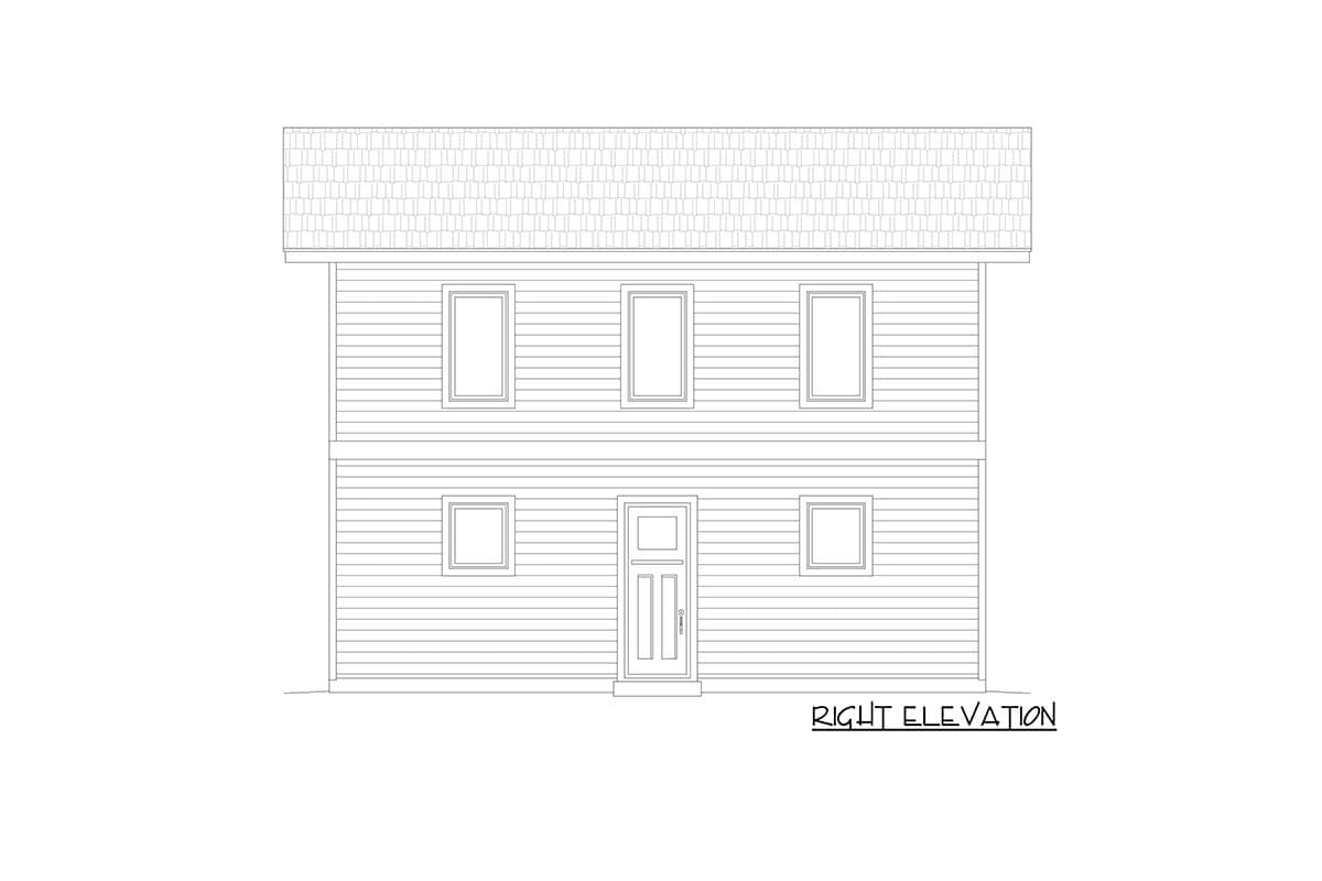 Plan 68990VR: 2-car Garage with Ground Floor Workshop and Upstairs Lounge - Image #5 - Carriage, Country, Traditional