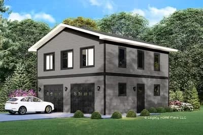 2-car Garage with Ground Floor Workshop and Upstairs Lounge