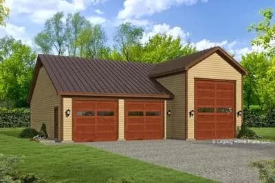Detached Garage for 2 Cars and 1 RV - 2038 Sq Ft