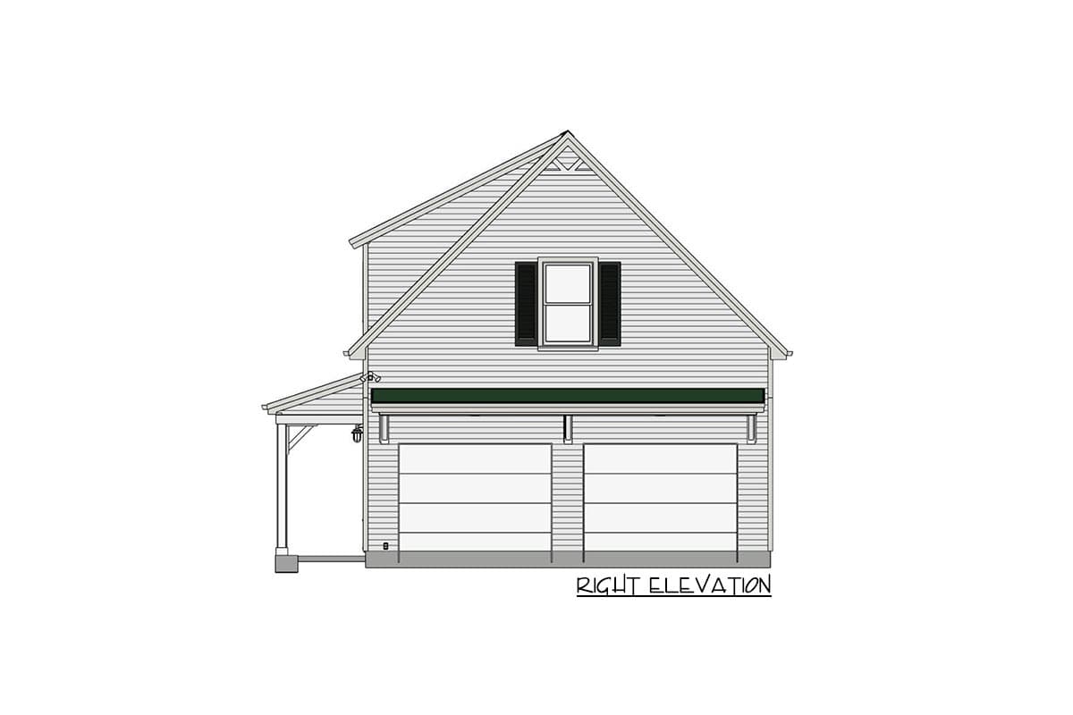 Plan 430820SNG: 736 Square Foot ADU with Upstairs Fireplace - Image #10 - Carriage, Cottage, Country