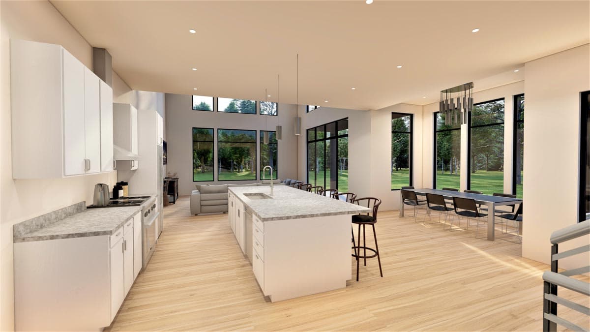 Plan 490031NAH: Scandinavian-style House Plan with Main-floor Master Bedroom - Image #5 - Contemporary, European, Modern, New American, Scandinavian, Transitional