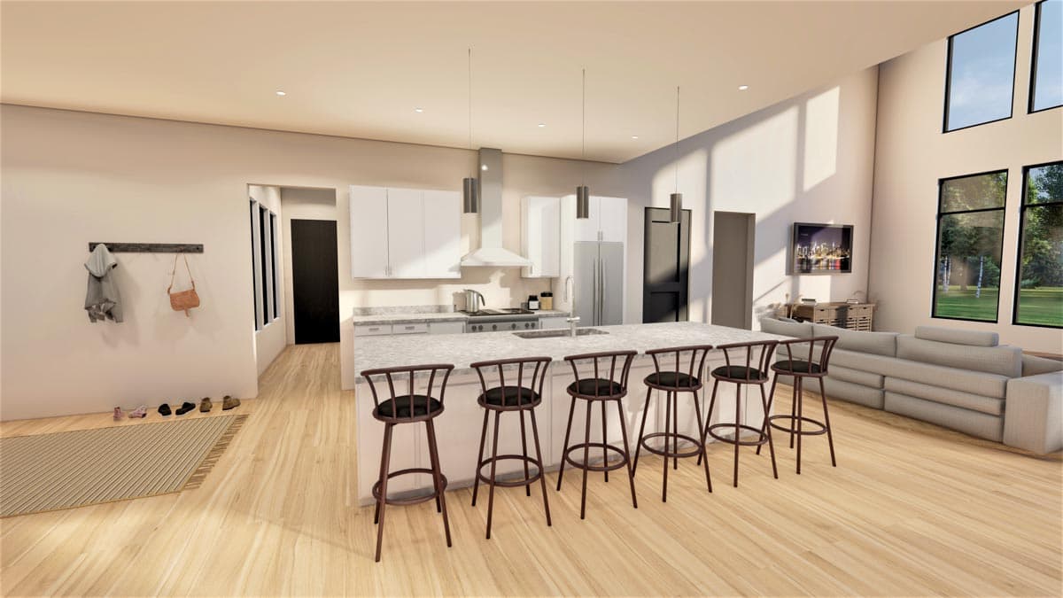 Plan 490031NAH: Scandinavian-style House Plan with Main-floor Master Bedroom - Image #6 - Contemporary, European, Modern, New American, Scandinavian, Transitional