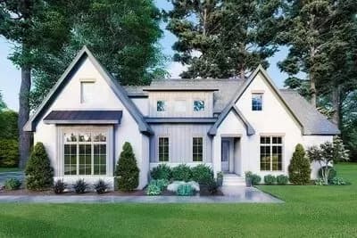 Modern French Country Home Plan with Bonus Room - 2662 Sq Ft