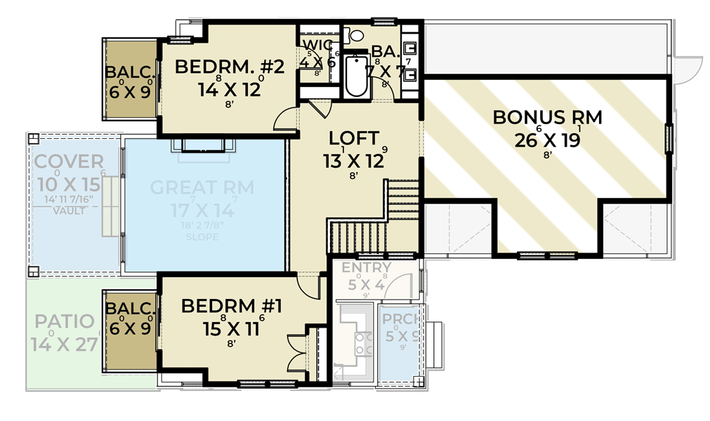 Plan 280180JWD: Rustic Craftsman Plan with Side Porches - Floor Plan - 2nd Floor - Craftsman, Mountain, Rustic