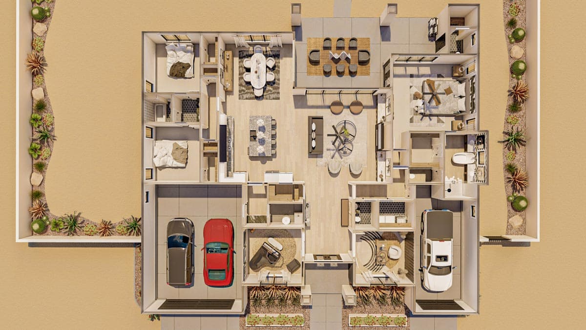 Plan 623105DJ: 3-Bed Mediterranean Home Plan under 3000 Square Feet - Image #14 - Mediterranean, Ranch, Southwest, Spanish