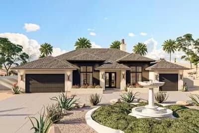 3-Bed Mediterranean Home Plan under 3000 Square Feet