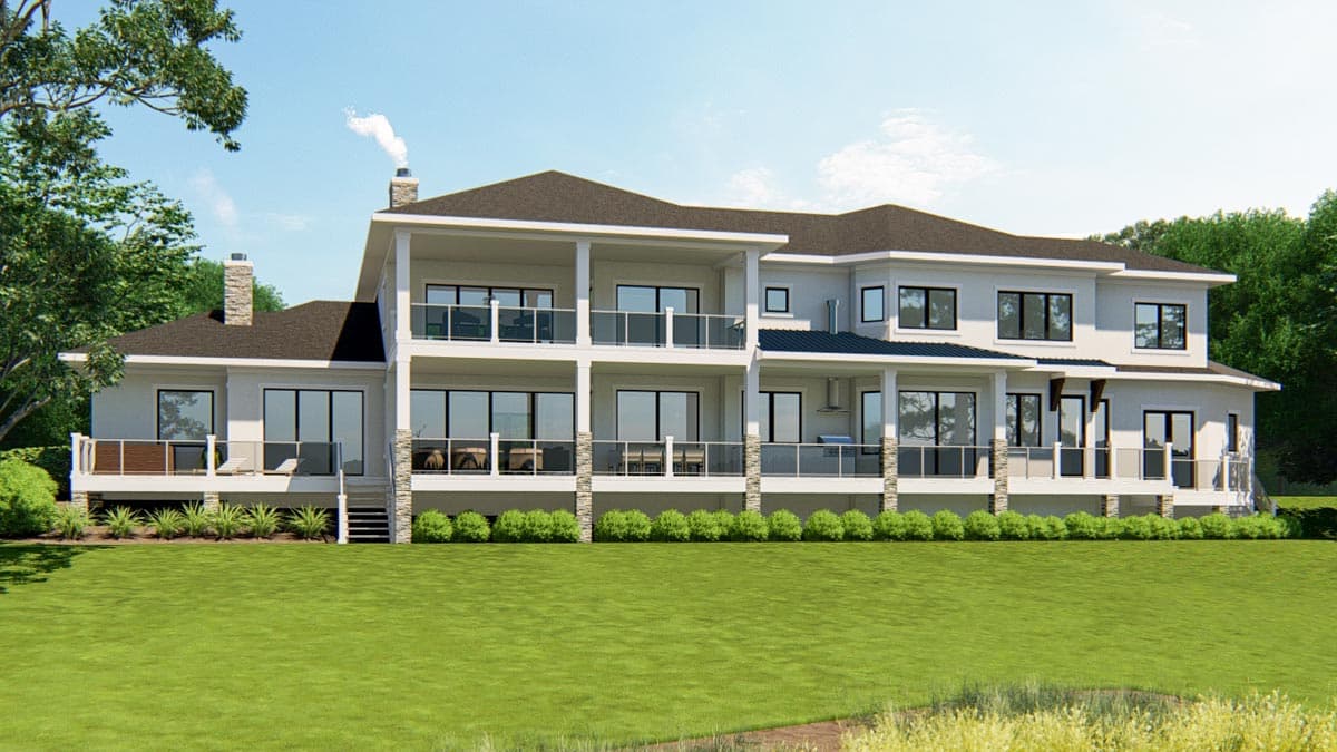 Plan 871021JEN: Sprawling 4-Bed Modern Prairie Home Plan Ideal for Lot with Rear Views - Image #6 - Coastal, Contemporary, Modern, Mountain, Prairie, Vacation