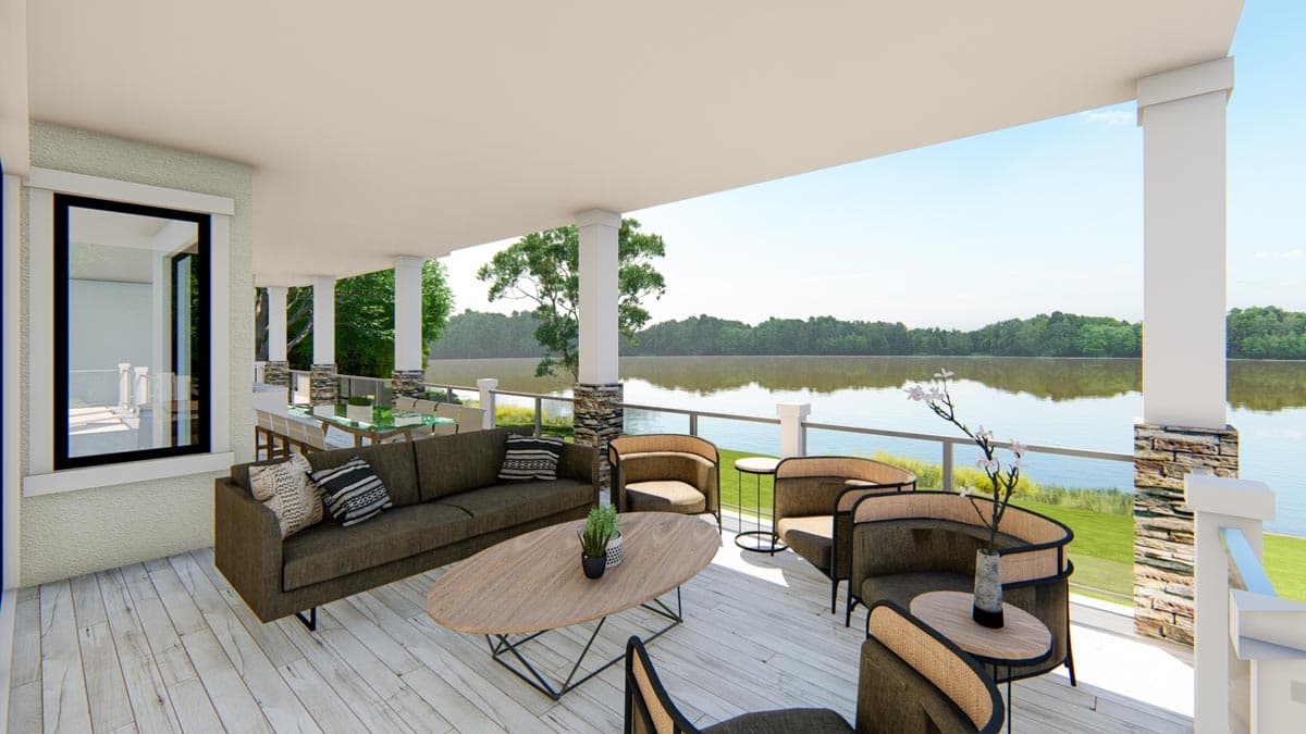 Plan 871021JEN: Sprawling 4-Bed Modern Prairie Home Plan Ideal for Lot with Rear Views - Image #8 - Coastal, Contemporary, Modern, Mountain, Prairie, Vacation